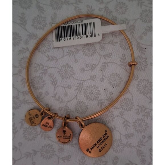 NEW Alex And Ani Tree Of Life II Expandable Bangle Bracelet Rafaelian Gold Finis - Picture 4 of 5